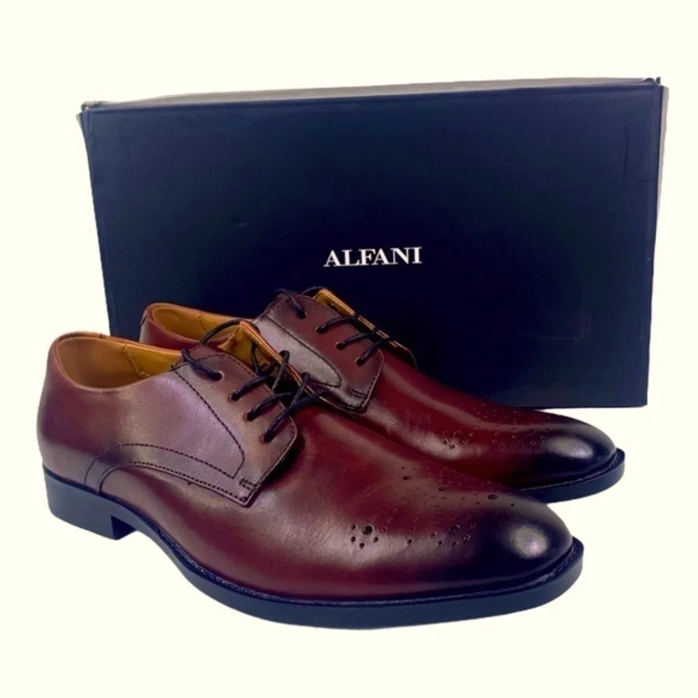 Alfani Darwin Oxblood Lace Up Oxford Shoes